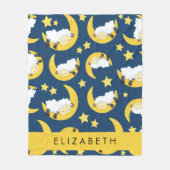 Schapenpatroon, Slapen Schaap, Maan, Jouw naam Fleece Deken (Voorkant)