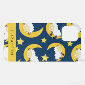 Schapenpatroon, Slapen Schaap, Maan, Jouw naam iPhone Hoesje (Achterkant horizontaal)