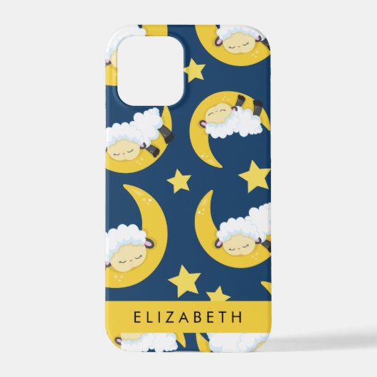 Schapenpatroon, Slapen Schaap, Maan, Jouw naam iPhone Hoesje (Achterkant)