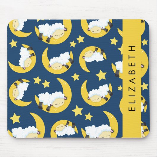 Schapenpatroon, Slapen Schaap, Maan, Jouw naam Muismat (Voorkant)