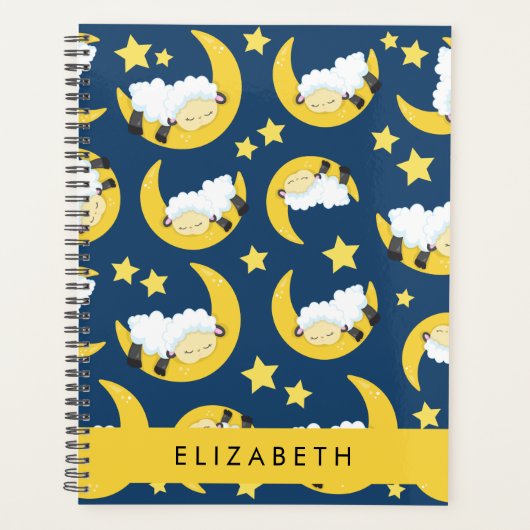 Schapenpatroon, Slapen Schaap, Maan, Jouw naam Planner (Voorkant)