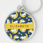 Schapenpatroon, Slapen Schaap, Maan, Jouw naam Sleutelhanger (Voorkant)