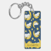 Schapenpatroon, Slapen Schaap, Maan, Jouw naam Sleutelhanger (Voorkant Links)