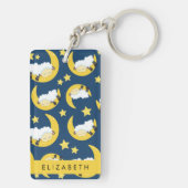 Schapenpatroon, Slapen Schaap, Maan, Jouw naam Sleutelhanger (achterkant)