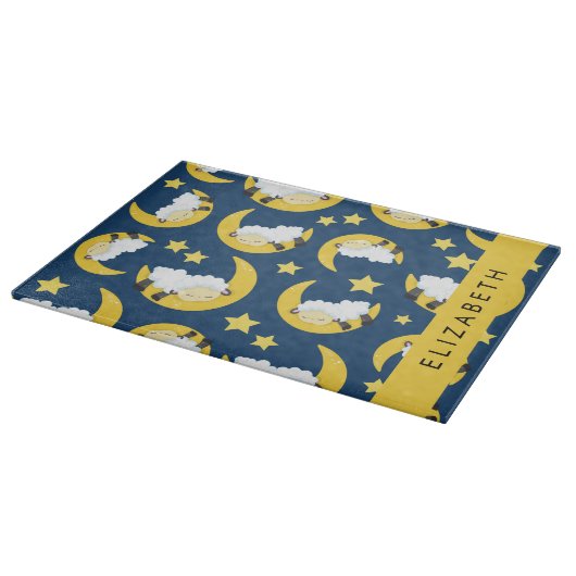 Schapenpatroon, Slapen Schaap, Maan, Jouw naam Snijplank (Hoek)