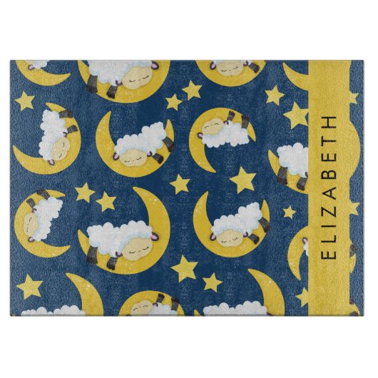 Schapenpatroon, Slapen Schaap, Maan, Jouw naam Snijplank (Voorkant)