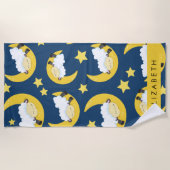 Schapenpatroon, Slapen Schaap, Maan, Jouw naam Strandlaken (Voorkant)