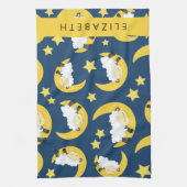 Schapenpatroon, Slapen Schaap, Maan, Jouw naam Theedoek (Verticaal)