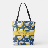 Schapenpatroon, Slapen Schaap, Maan, Jouw naam Tote Bag (Achterkant)