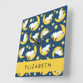 Schapenpatroon, Slapen Schaap, Maan, Jouw naam Vierkante Klok (Hoek)