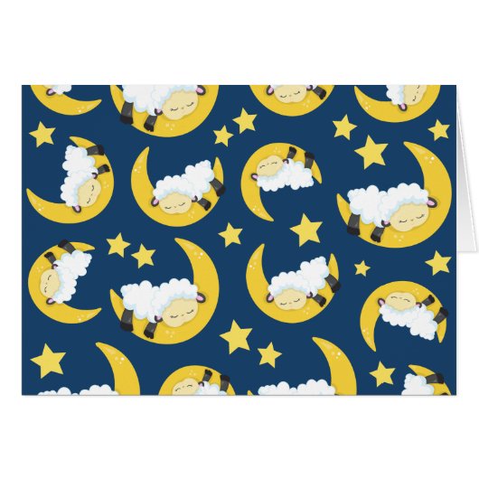 Schapenpatroon, Slapende schapen, Maan, Sterren (Voorkant Horizontaal)