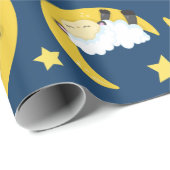 Schapenpatroon, Slapende schapen, Maan, Sterren Cadeaupapier (Rol Hoek)