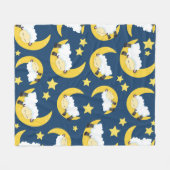 Schapenpatroon, Slapende schapen, Maan, Sterren Fleece Deken (Voorkant (Horizontaal))