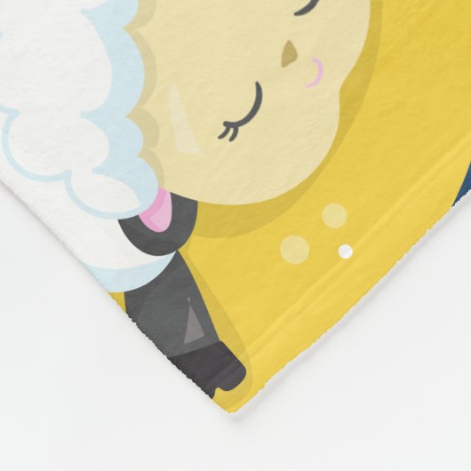 Schapenpatroon, Slapende schapen, Maan, Sterren Fleece Deken (Hoek)