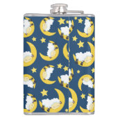 Schapenpatroon, Slapende schapen, Maan, Sterren Heupfles (Achterkant)