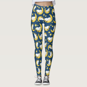 Schapenpatroon, Slapende schapen, Maan, Sterren Leggings