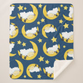 Schapenpatroon, Slapende schapen, Maan, Sterren Sherpa Deken (Voorkant)