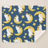 Schapenpatroon, Slapende schapen, Maan, Sterren Sherpa Deken (Voorkant (horizontaal))