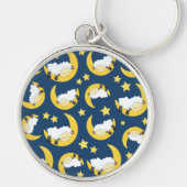 Schapenpatroon, Slapende schapen, Maan, Sterren Sleutelhanger (Voorkant)