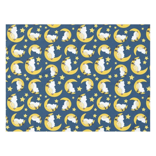 Schapenpatroon, Slapende schapen, Maan, Sterren Tafelkleed (Voorkant (Horizontaal))