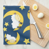 Schapenpatroon, Slapende schapen, Maan, Sterren Theedoek (Quarter Fold)