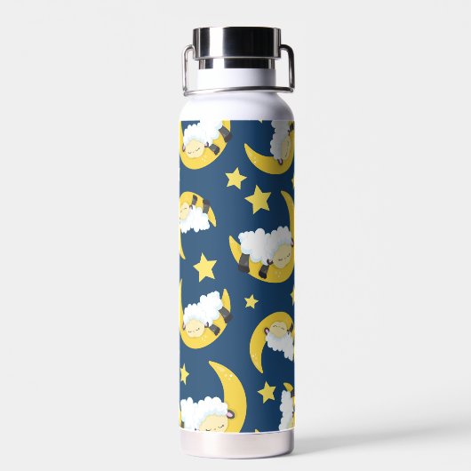 Schapenpatroon, Slapende schapen, Maan, Sterren Waterfles (Achterkant)