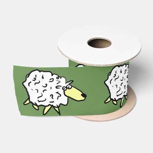 Schapenpatroonontwerp Satijnen Lint (Spoel)