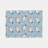 Schapenpoeder Blauwe Patroondoos Fleece Deken (Voorkant (Horizontaal))