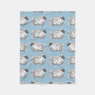 Schapenpoeder Blauwe Patroondoos Fleece Deken