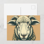  schapenportret in rustieke stijl briefkaart (Voorkant / Achterkant)