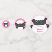Schapenroze Baby shower Confetti (Voorkanten)