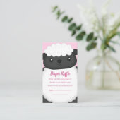 Schapenroze Baby shower Informatiekaartje (Staand voorkant)