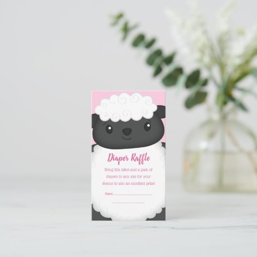 Schapenroze Baby shower Informatiekaartje (Staand voorkant)