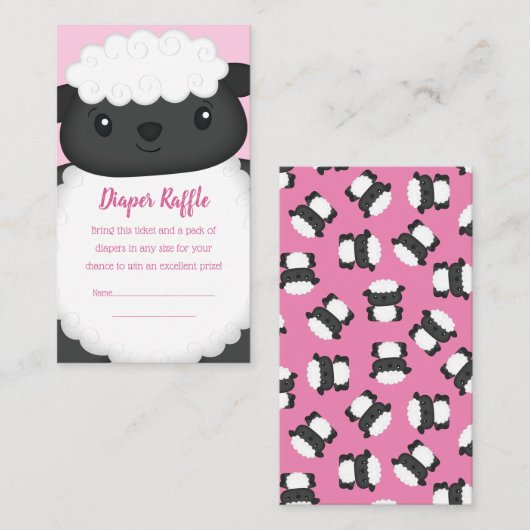 Schapenroze Baby shower Informatiekaartje (Voorkant / Achterkant)