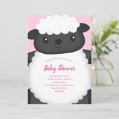 Schapenroze Baby shower Kaart (Staand voorkant)