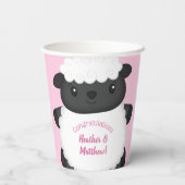 Schapenroze Baby shower Papieren Bekers (Achterkant)