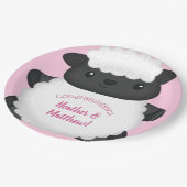 Schapenroze Baby shower Papieren Bordje (Gekanteld)