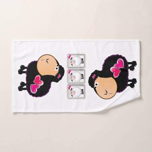 Schapenroze harten handdoekjes bad handdoek (Handdoek)