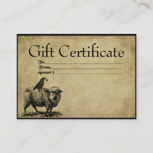 Schapenstaart - Prim GIft Certificate Cards Kortingskaartje