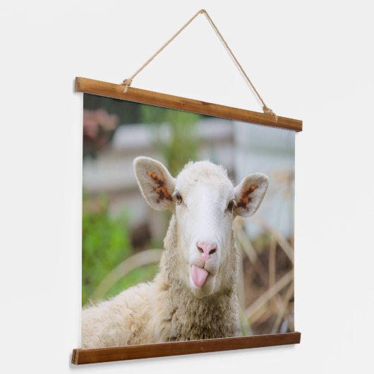 Schapentong show hangend wandkleed (Gebogen)