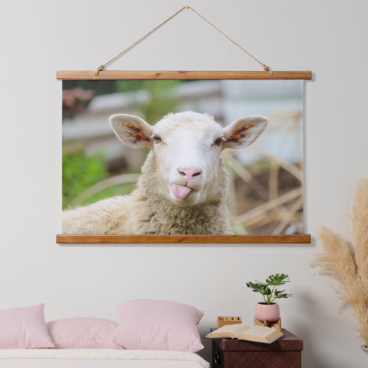 Schapentong show hangend wandkleed (Slaapkamer)