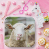 Schapentong show papieren bordje (Feest)