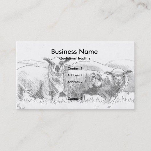 Schapentrekkende Visitekaartjes (Voorkant)