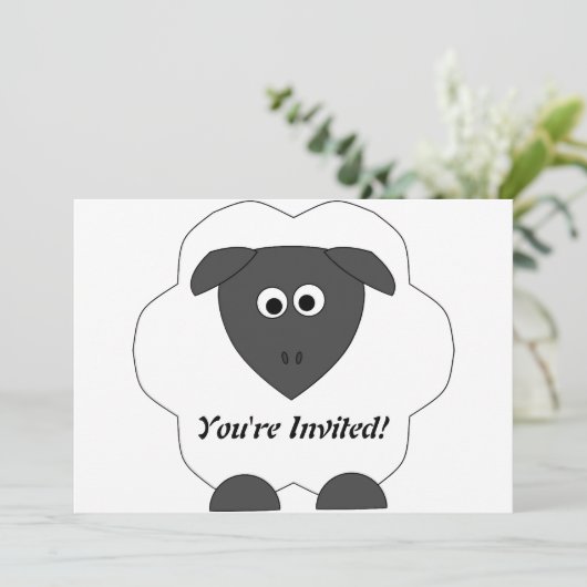 Schapenuitnodiging Kaart (Staand voorkant)