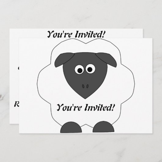 Schapenuitnodiging Kaart (Voorkant / Achterkant)