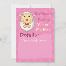 Schapenuitnodiging Roze Kaart