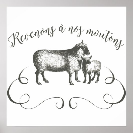 Schapenvlees Boerderij Funny French Expression St Poster (Voorkant)