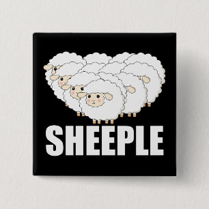 Schapenvraag Er blijft niets mis - schapen Vierkante Button 5,1 Cm