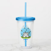Schapenvrienden en vlinders cartoon acryl drinkbeker (Voorkant)