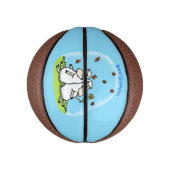 Schapenvrienden en vlinders cartoon basketbal (Verticaal)